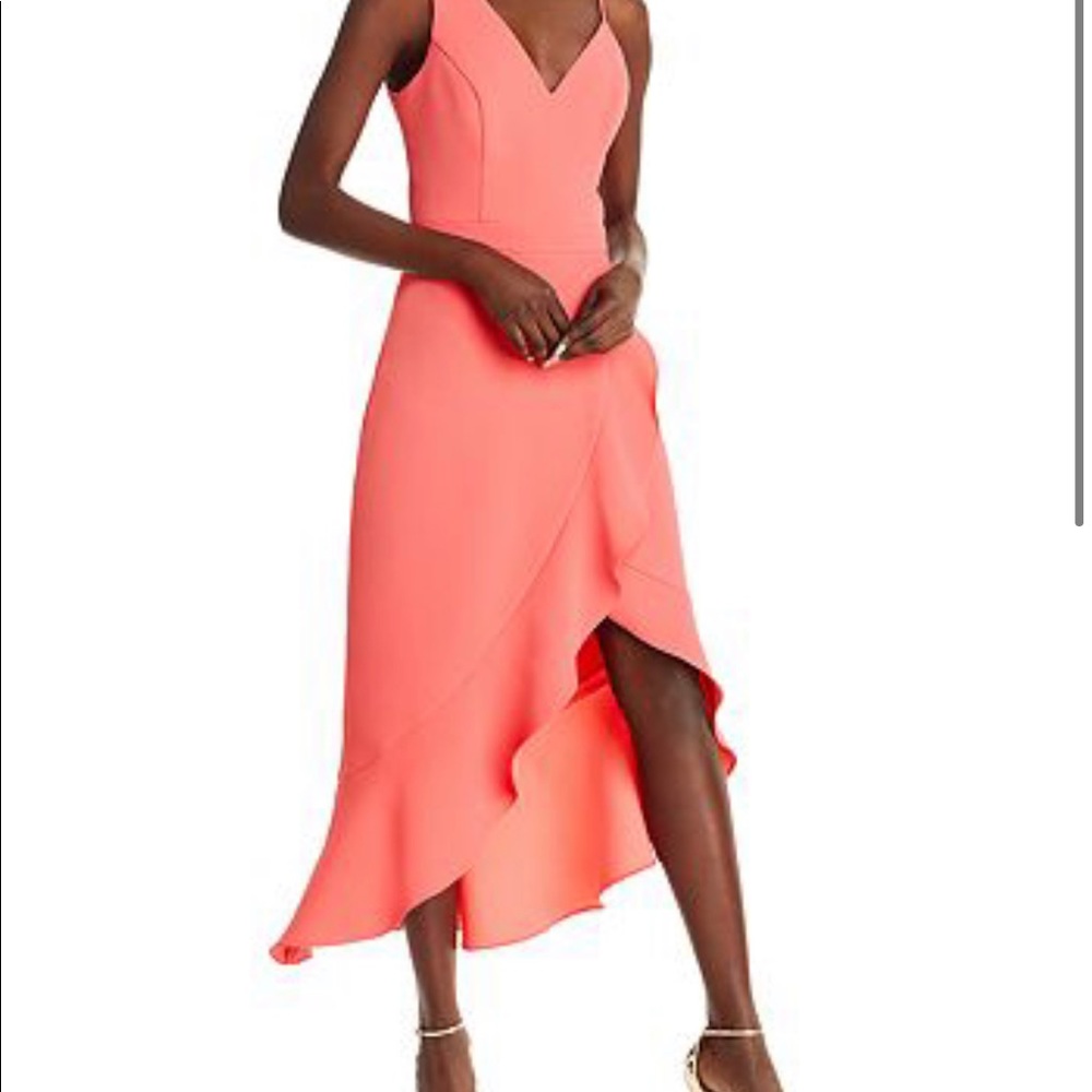 Aqua size 4 crepe ruffle dress